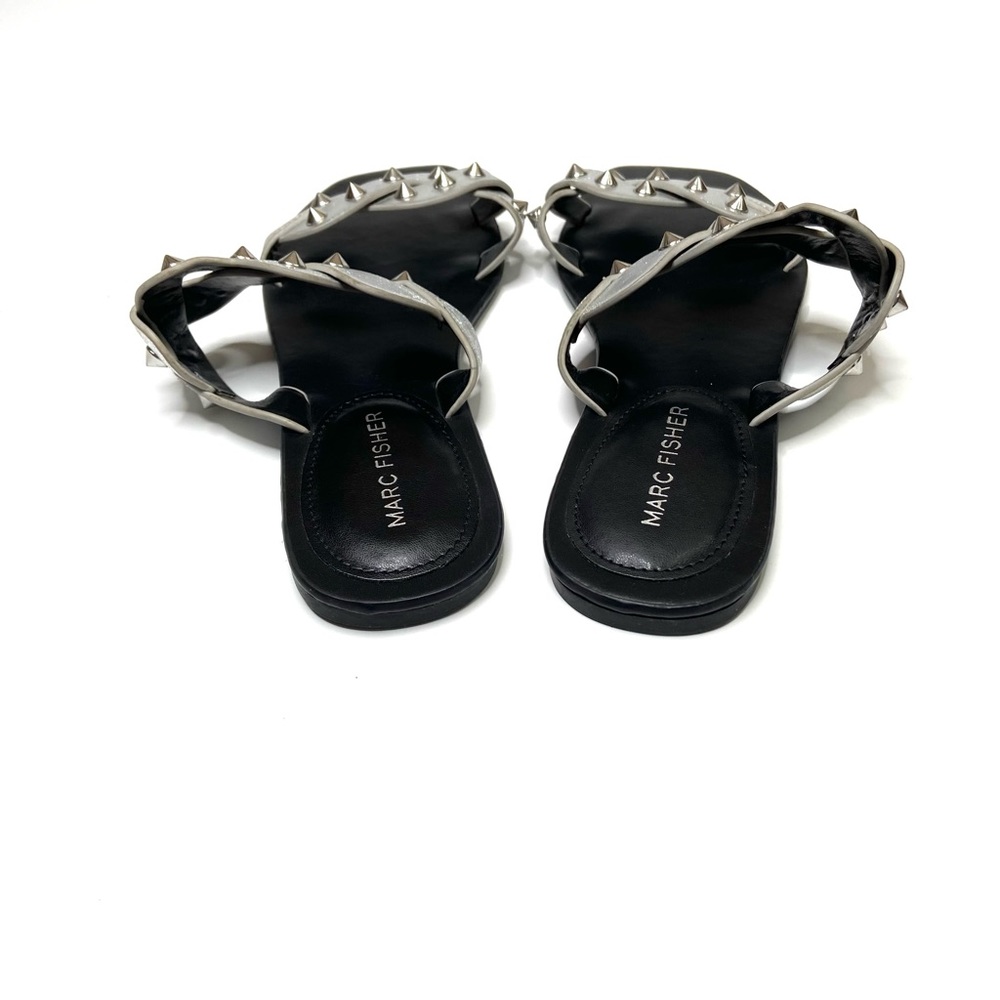 MARC FISHER Bodil Silver Studded Slide Sandal - Picture 10 of 16